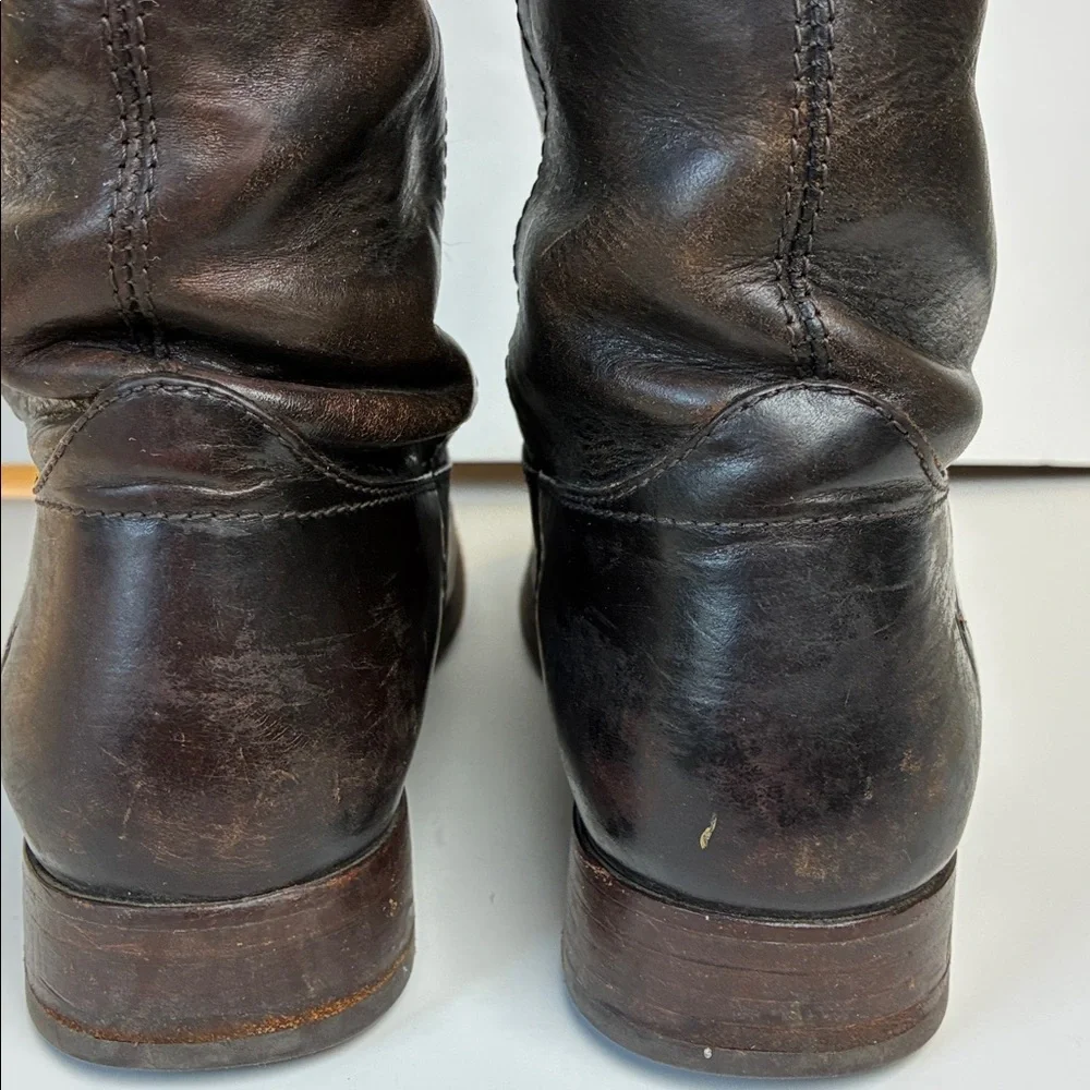 Frye Melissa Button Brown Leather Knee High Boot Sz 9 Equestrian Riding